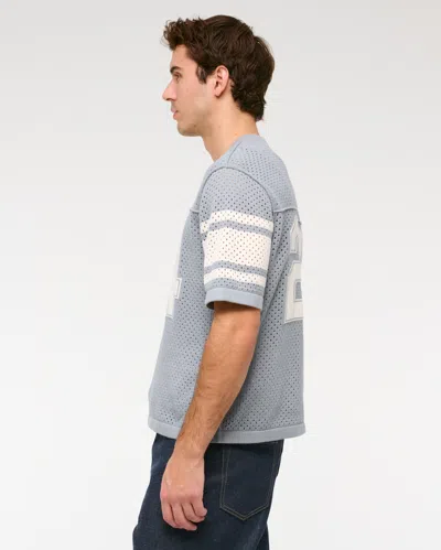 Abercrombie & Fitch Football Jersey-inspired Sweater In Blue