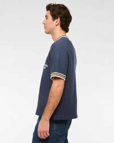 Abercrombie & Fitch Bronco Soccer Jersey-inspired Sweater In Blue