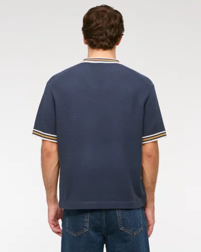 Abercrombie & Fitch Bronco Soccer Jersey-inspired Sweater In Blue