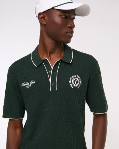 Abercrombie & Fitch Memorial Tournament Sweater Polo In Green