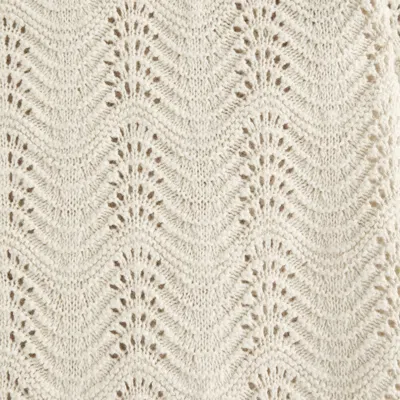 Abercrombie & Fitch Wavy Crochet-style Button-through Sweater Polo In Neutral