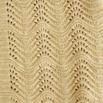 Abercrombie & Fitch Wavy Crochet-style Button-through Sweater Polo In Brown