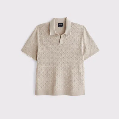 Abercrombie & Fitch Preppy Tipped Johnny Collar Sweater Polo In Brown
