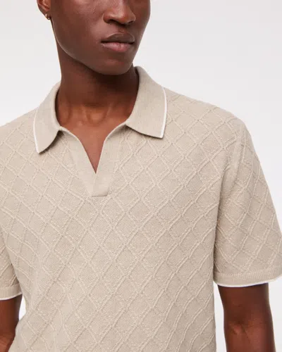 Abercrombie & Fitch Preppy Tipped Johnny Collar Sweater Polo In Brown