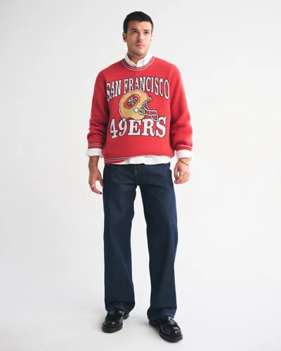Abercrombie & Fitch San Francisco 49ers Crew Sweater In Red