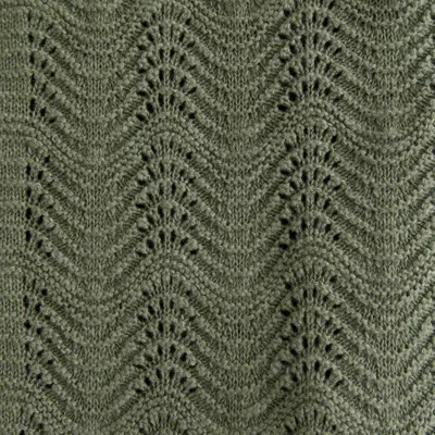 Abercrombie & Fitch Wavy Crochet-style Button-through Sweater Polo In Green