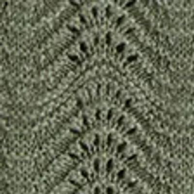 Abercrombie & Fitch Wavy Crochet-style Button-through Sweater Polo In Green