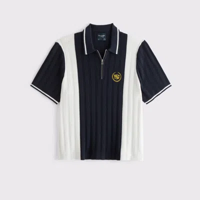 Abercrombie & Fitch Cadillac Zip Sweater Polo In Black