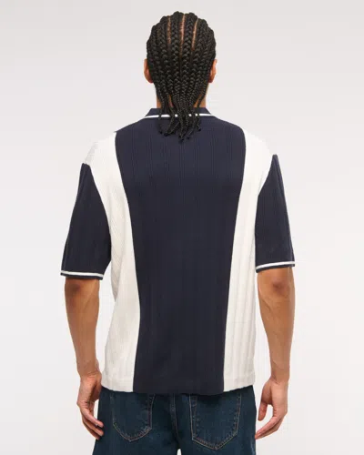 Abercrombie & Fitch Cadillac Zip Sweater Polo In Black