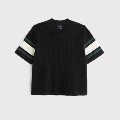 Abercrombie & Fitch Football Jersey-inspired Sweater In Black