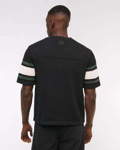 Abercrombie & Fitch Football Jersey-inspired Sweater In Black