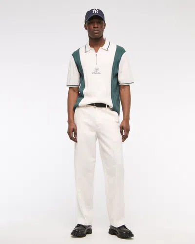 Abercrombie & Fitch Cadillac Zip Sweater Polo In Neutral