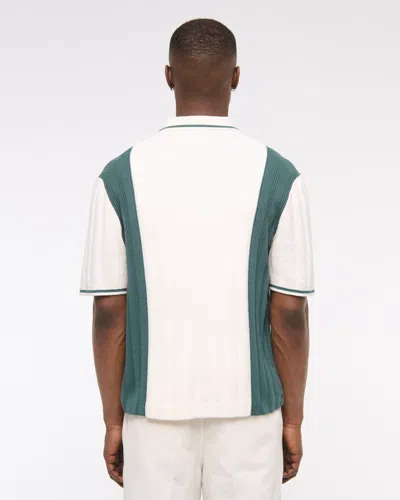 Abercrombie & Fitch Cadillac Zip Sweater Polo In Neutral