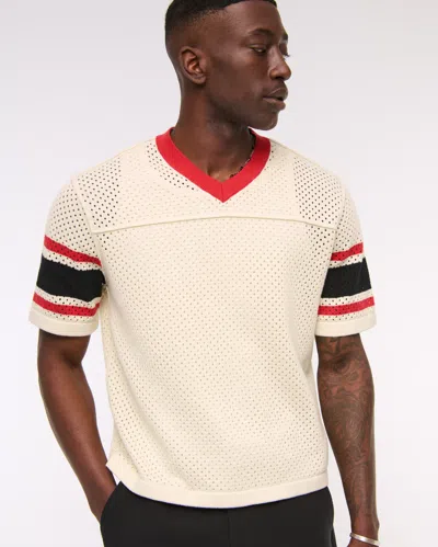 Abercrombie & Fitch Football Jersey-inspired Sweater In Brown