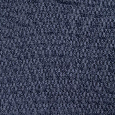 Abercrombie & Fitch Textural Striped Johnny Collar Sweater Polo In Blue