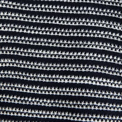 Abercrombie & Fitch Textural Striped Johnny Collar Sweater Polo In Black