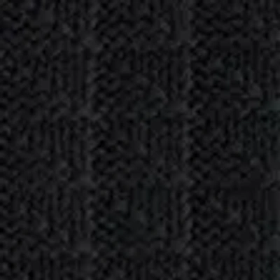 Abercrombie & Fitch Oversized Checkered Stitch Crew Sweater In Black