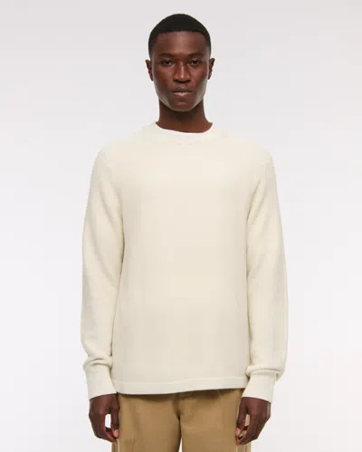 Abercrombie & Fitch Pima Cotton Open-hem Crew Sweater In White