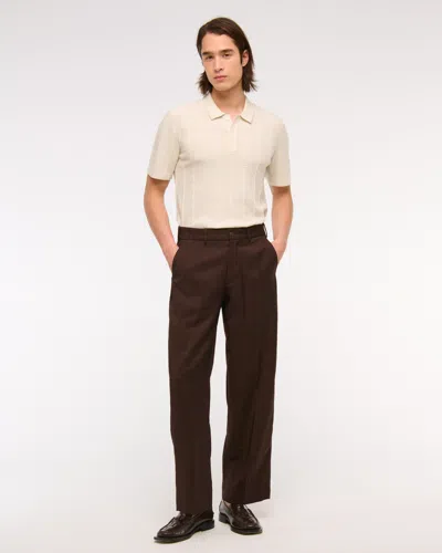 Abercrombie & Fitch Merino Wool-blend Stitch 3-button Sweater Polo In Neutral