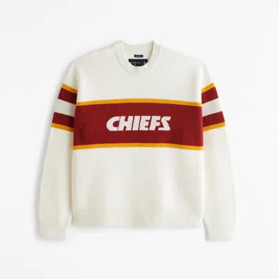 Abercrombie & Fitch Kansas City Chiefs Crew Sweater In White