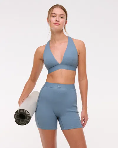 Abercrombie & Fitch Ypb Supersoft Rib Boxer Short In Blue