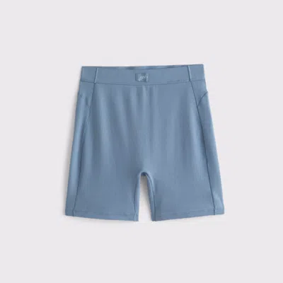 Abercrombie & Fitch Ypb Supersoft Rib Boxer Short In Blue