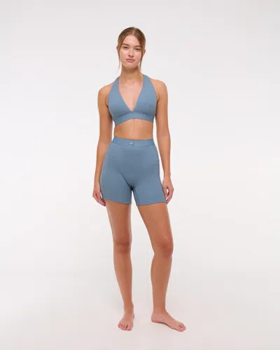 Abercrombie & Fitch Ypb Supersoft Rib Boxer Short In Blue