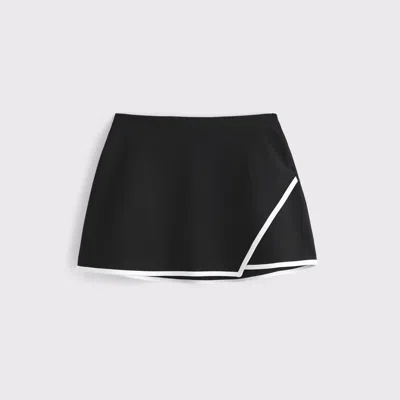 Abercrombie & Fitch Ypb Sculptlux Lined Wrap Skirt In Black