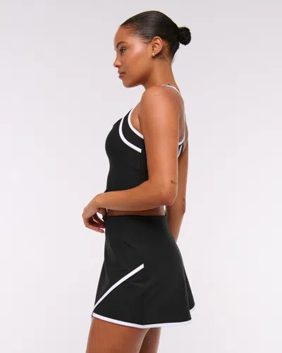 Abercrombie & Fitch Ypb Sculptlux Lined Wrap Skirt In Black