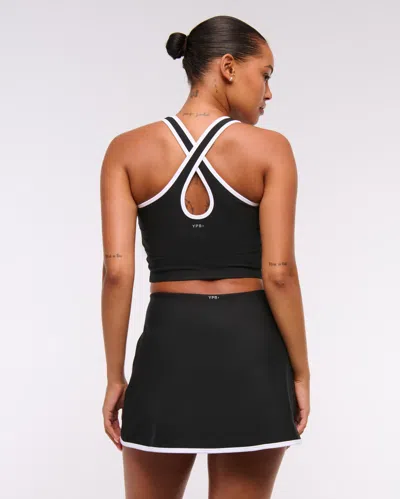 Abercrombie & Fitch Ypb Sculptlux Lined Wrap Skirt In Black