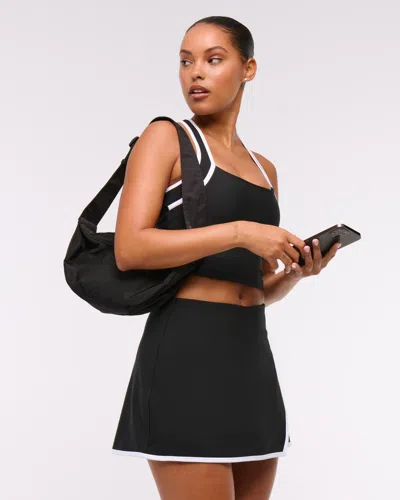 Abercrombie & Fitch Ypb Sculptlux Lined Wrap Skirt In Black