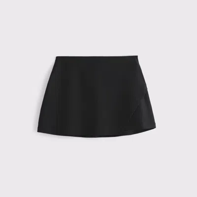 Abercrombie & Fitch Ypb Sculptlux Lined Wrap Skirt In Black