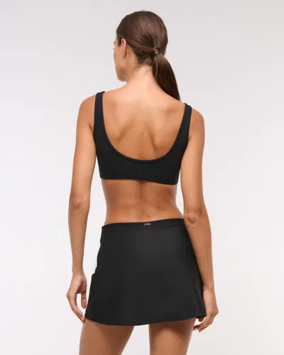 Abercrombie & Fitch Ypb Sculptlux Lined Wrap Skirt In Black