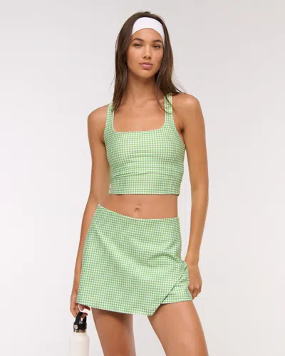 Abercrombie & Fitch Ypb Sculptlux Lined Wrap Skirt In Green