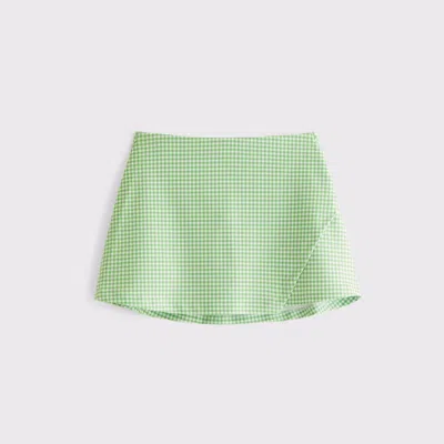 Abercrombie & Fitch Ypb Sculptlux Lined Wrap Skirt In Green