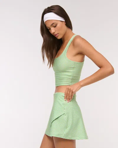 Abercrombie & Fitch Ypb Sculptlux Lined Wrap Skirt In Green