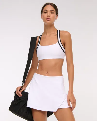 Abercrombie & Fitch Ypb Sculptlux Lined Wrap Skirt In White