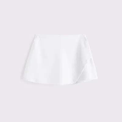 Abercrombie & Fitch Ypb Sculptlux Lined Wrap Skirt In White
