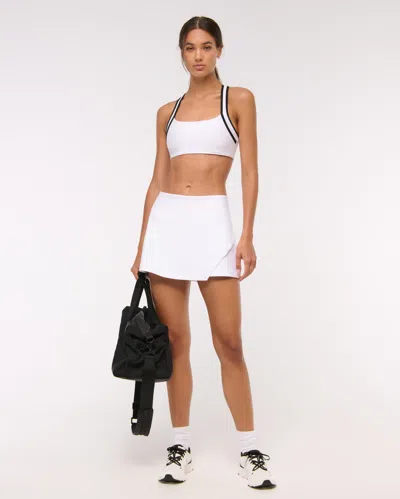 Abercrombie & Fitch Ypb Sculptlux Lined Wrap Skirt In White