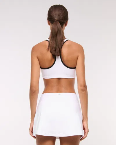 Abercrombie & Fitch Ypb Sculptlux Lined Wrap Skirt In White