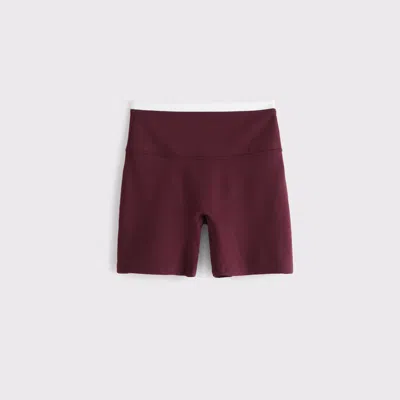 Abercrombie & Fitch Ypb Studioflex Bike Short In Burgundy