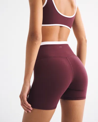 Abercrombie & Fitch Ypb Studioflex Bike Short In Burgundy