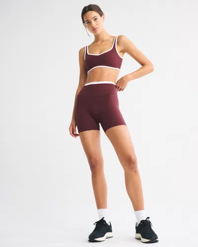 Abercrombie & Fitch Ypb Studioflex Bike Short In Burgundy