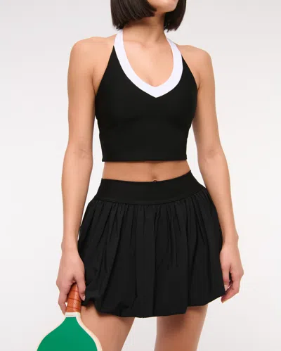 Abercrombie & Fitch Ypb Motiontek Bubble Hem Mini Skirt In Black