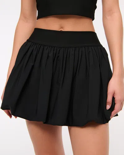 Abercrombie & Fitch Ypb Motiontek Bubble Hem Mini Skirt In Black