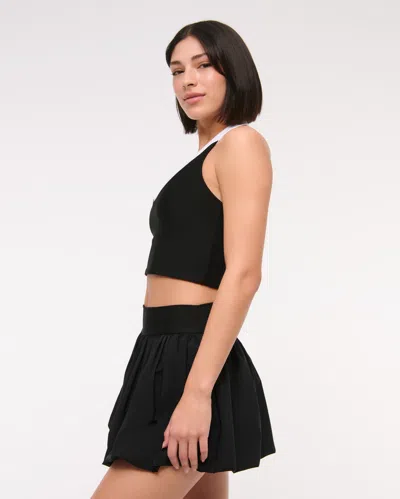 Abercrombie & Fitch Ypb Motiontek Bubble Hem Mini Skirt In Black