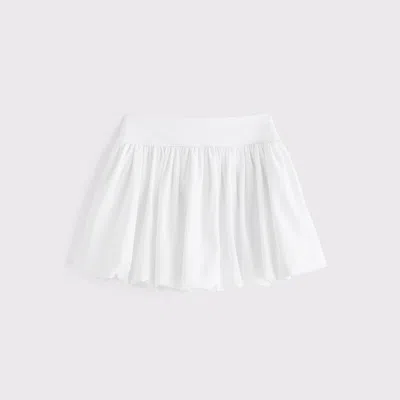 Abercrombie & Fitch Ypb Motiontek Bubble Hem Mini Skirt In White