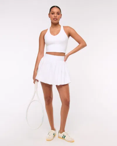 Abercrombie & Fitch Ypb Motiontek Bubble Hem Mini Skirt In White