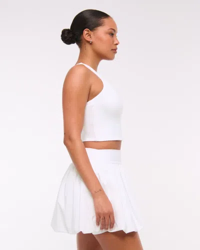 Abercrombie & Fitch Ypb Motiontek Bubble Hem Mini Skirt In White
