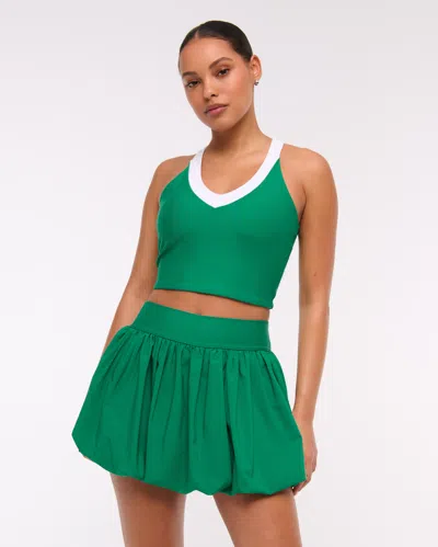 Abercrombie & Fitch Ypb Motiontek Bubble Hem Mini Skirt In Green